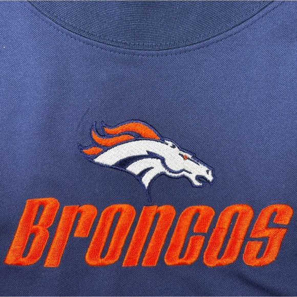 NFL Team Apparel Navy & Orange Denver Bronco Quick Dry Long Sleeve Shirt | Sz M - Picture 2 of 7